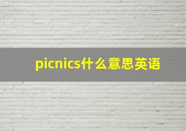 picnics什么意思英语