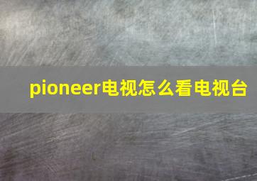 pioneer电视怎么看电视台