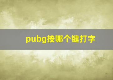 pubg按哪个键打字