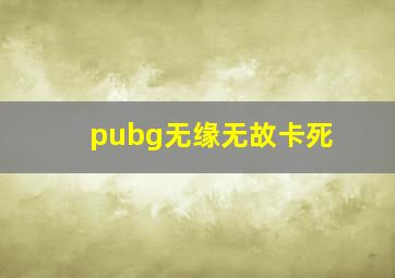 pubg无缘无故卡死