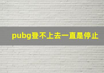 pubg登不上去一直是停止