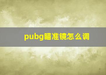 pubg瞄准镜怎么调