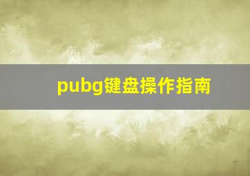 pubg键盘操作指南