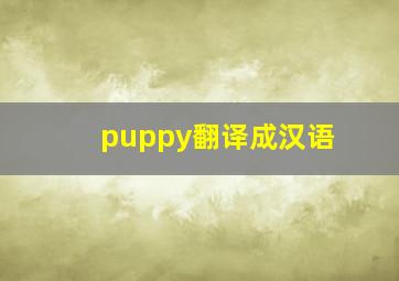 puppy翻译成汉语