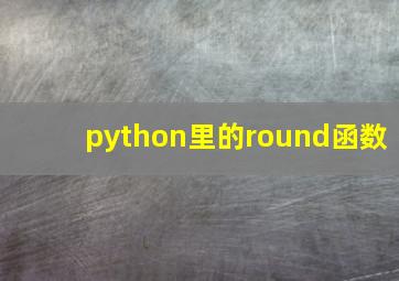 python里的round函数