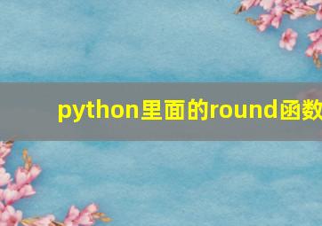 python里面的round函数