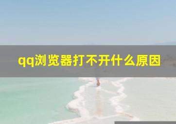 qq浏览器打不开什么原因