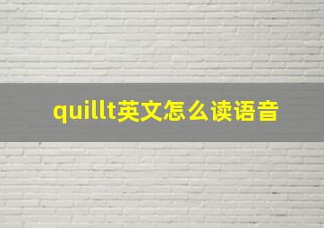 quillt英文怎么读语音