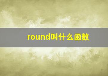 round叫什么函数