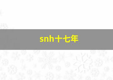 snh十七年