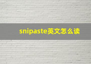 snipaste英文怎么读