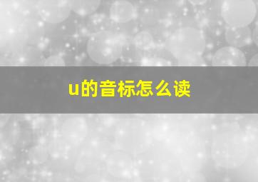 u的音标怎么读