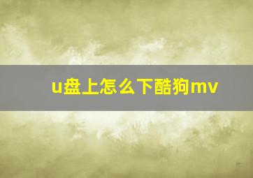 u盘上怎么下酷狗mv