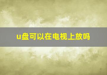 u盘可以在电视上放吗