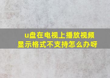 u盘在电视上播放视频显示格式不支持怎么办呀