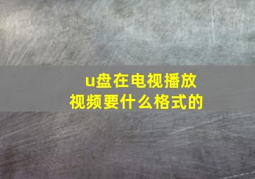 u盘在电视播放视频要什么格式的