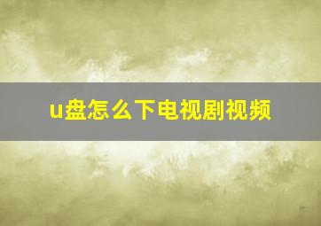 u盘怎么下电视剧视频