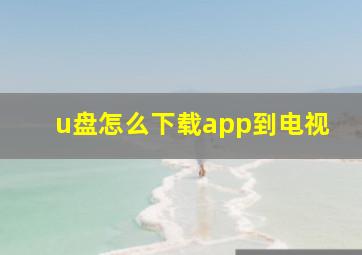 u盘怎么下载app到电视