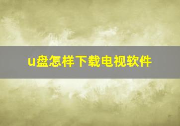 u盘怎样下载电视软件