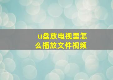 u盘放电视里怎么播放文件视频