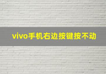 vivo手机右边按键按不动