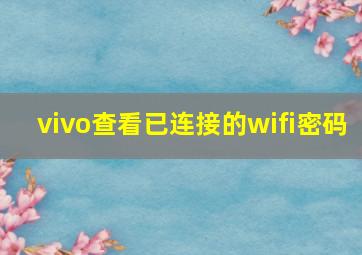 vivo查看已连接的wifi密码