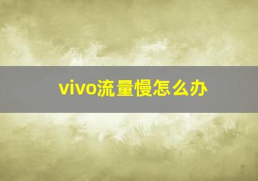 vivo流量慢怎么办