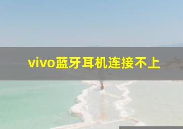 vivo蓝牙耳机连接不上