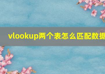 vlookup两个表怎么匹配数据