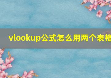 vlookup公式怎么用两个表格