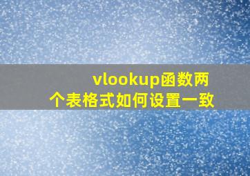 vlookup函数两个表格式如何设置一致