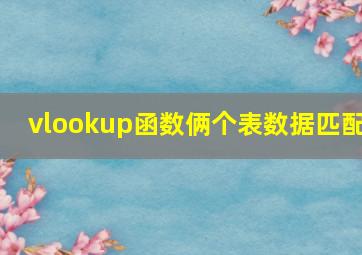 vlookup函数俩个表数据匹配