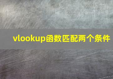 vlookup函数匹配两个条件