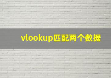 vlookup匹配两个数据