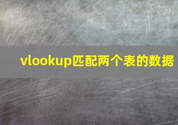 vlookup匹配两个表的数据