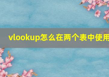 vlookup怎么在两个表中使用