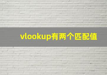 vlookup有两个匹配值