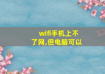 wifi手机上不了网,但电脑可以