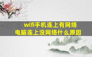 wifi手机连上有网络电脑连上没网络什么原因