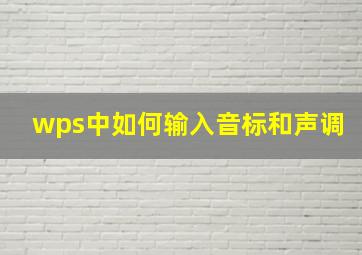 wps中如何输入音标和声调