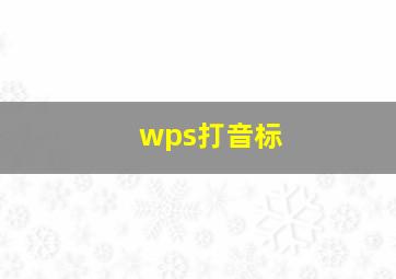 wps打音标