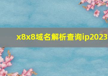 x8x8域名解析查询ip2023