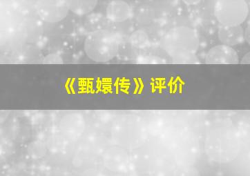 《甄嬛传》评价