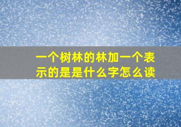 一个树林的林加一个表示的是是什么字怎么读