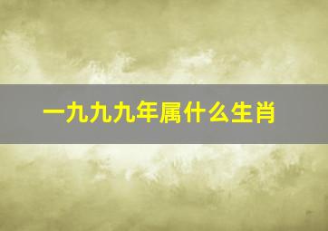 一九九九年属什么生肖