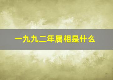 一九九二年属相是什么