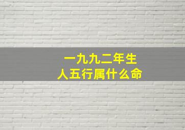 一九九二年生人五行属什么命