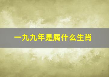 一九九年是属什么生肖