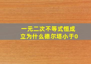 一元二次不等式恒成立为什么德尔塔小于0