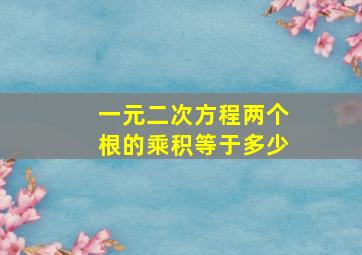 一元二次方程两个根的乘积等于多少